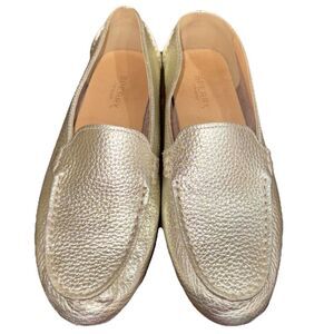 SPERRY BAY VIEW SLIP ON LEATHER LOAFER IN GOLD METALLIC WOMENS SIZE 7M